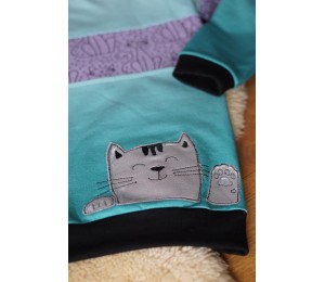 Stickdatei - Doodle Happy Cat Gucker Doodle Appli winkend